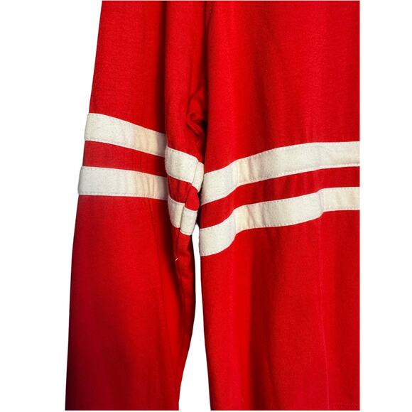 Champion Red Long Sleeve Stripe Crewneck Top Size Medium - Picture 2 of 6